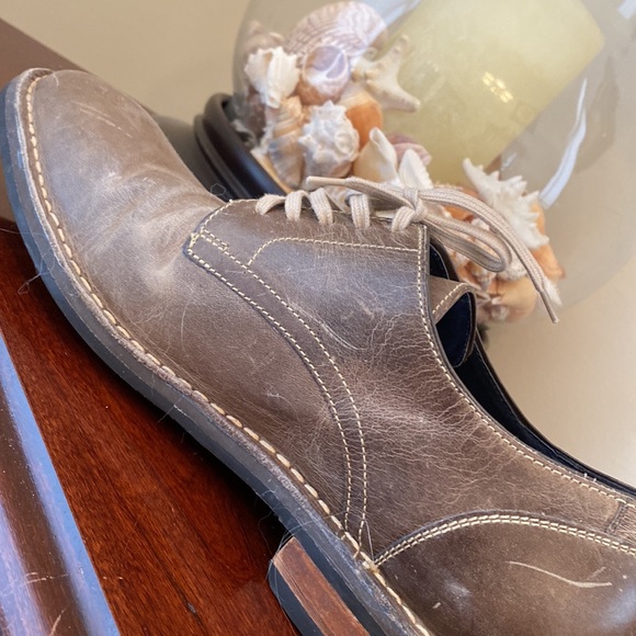 Coke Haan Nike Air Stratton Distressed Taupe Leather Shoes Size 10 - Picture 7 of 15